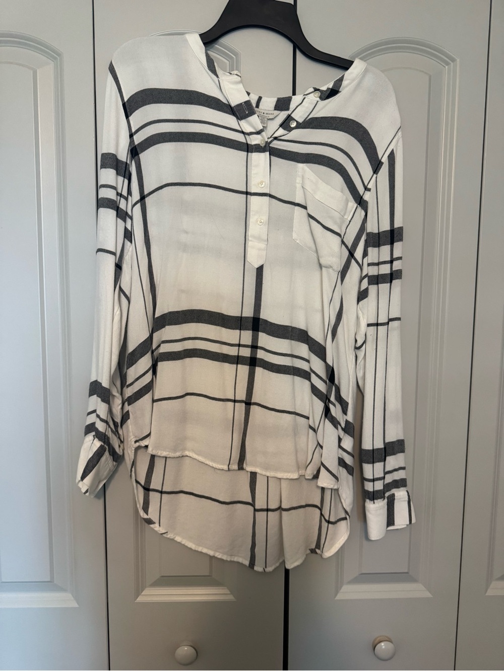 LUCKY BRAND Flowy Button-Up Blouse Lightweight Boho Casual Top Size l large